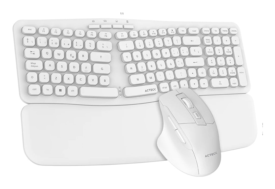 Acteck Creator Ultra Confort MK650 teclado Ratón incluido Hogar / Oficina RF inalámbrico QWERTY Español Blanco