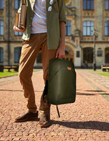 TechZone TZLBP56W-V mochila City backpack Verde Tereftalato de polietileno reciclado (rPET), Urbano, Unisex, Compartimen
