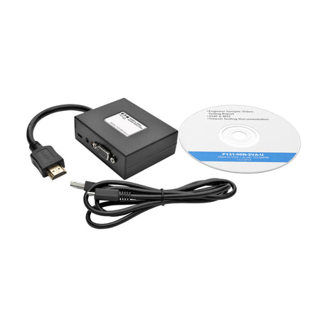 Tripp Lite P131-06N-2VA-U Adaptador de HDMI a VGA y Audio, 152 mm [6"], Negro, TAA, 1920 x 1440