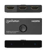 Manhattan 207997 Conmutadores de vídeo HDMI 3 Acrilonitrilo butadieno estireno (ABS)