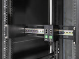 Intellinet Kit rail DIN réglable 19", 2U, pour équipements sur rail DIN chapeau, profondeur réglable 48–174 mm, aluminium, noir RAL 9005, garantie trois ans Rack Carril de rack Negro Aluminio 9 kg