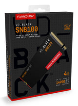 WD SSD Interno Black SN8100 4TB M.2 2280 NVMe, Lectura 14900MB/s, Escritura 14000MB/s