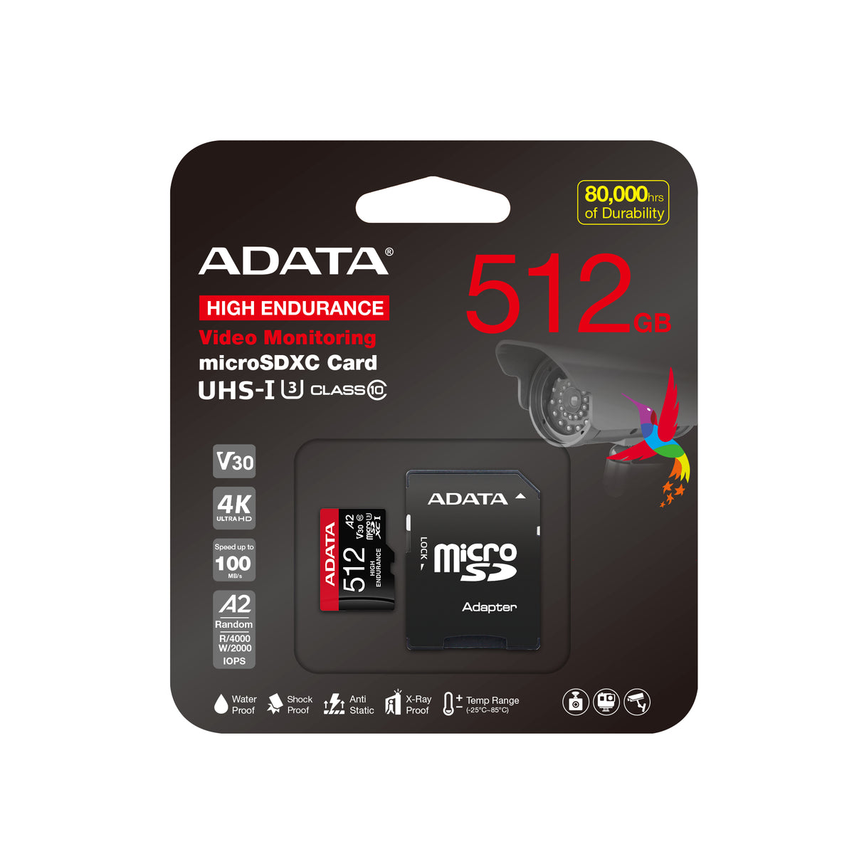 ADATA High Endurance Memoria Flash 512 GB MicroSDXC 100 MB/s 85 MB/s