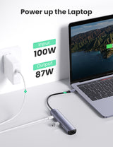 Ugreen 10919 base para portátil y replicador de puertos Alámbrico USB 3.2 Gen 1 (3.1 Gen 1) Type-C Gris