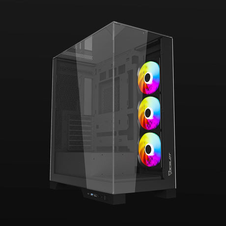 Ocelot Gaming GLASS HUNTER 3 gabinete de computadora Negro, ATX, ITX, Micro ATX