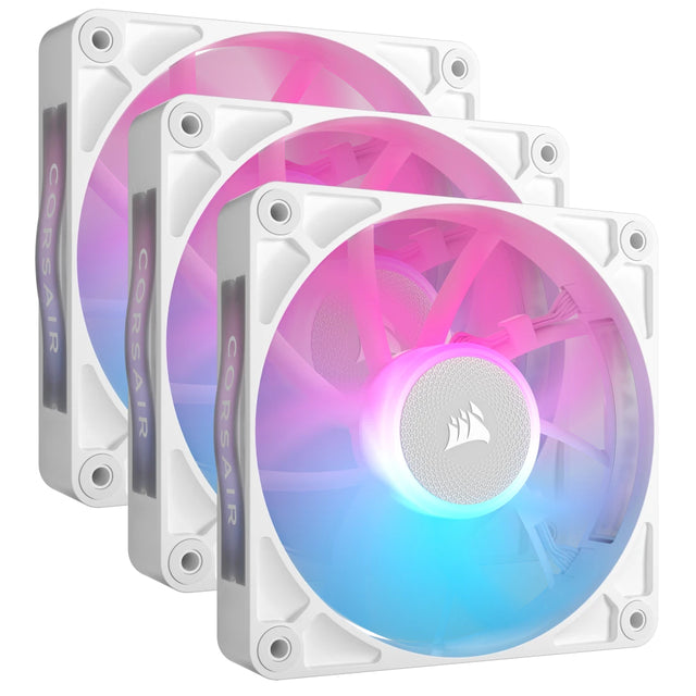 Corsair iCUE LINK RX120 RGB Gabinete de la computadora Ventilador 12 cm Blanco 3 pieza(s), 400 RPM, 2100 RPM