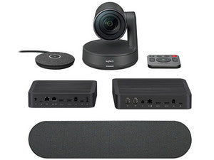 Sistema de videoconferencia Logitech Rally Ultra-HD, control de cámara automático, tecnología RightSense