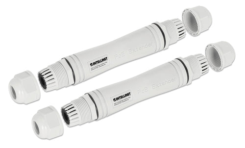 Intellinet Kit extendeur PoE+ extérieur très longue portée Fast Ethernet, étend le PoE jusqu’à 1000 m, 1 port PD jusqu’à