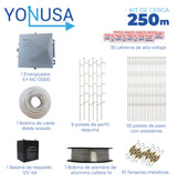 Yonusa CERCA250MTS electrificador de cercas 12500 V 1 J, Corriente alterna, 90 - 220 V, 2.5 kilometros