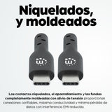 Manhattan Cable USB-C a USB-C, 50 cm, macho a macho, 480 Mbps (USB 2.0), negro, garantía de por vida, equivalente a USB2CC50CM Cable USB 2.0 USB C USB C Macho