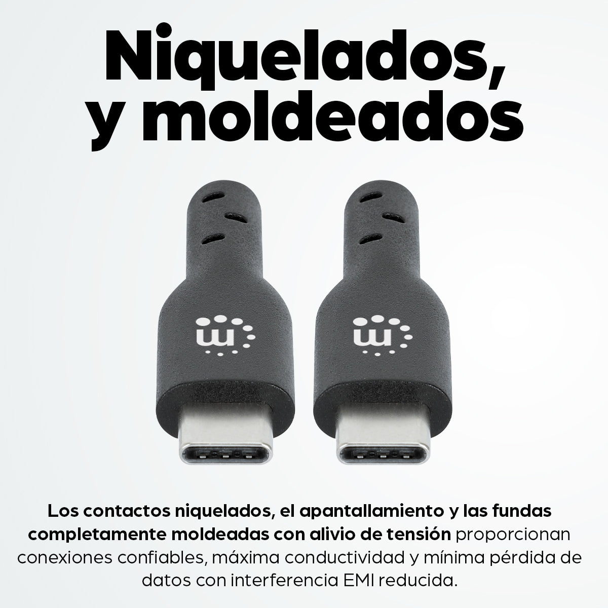 Manhattan Cable USB-C a USB-C, 1 m, macho a macho, 480 Mbps (USB 2.0), 3 A (carga rápida), negro, garantía de por vida, equivalente a USB2CC1M Cable USB 2.0 USB C USB C Macho