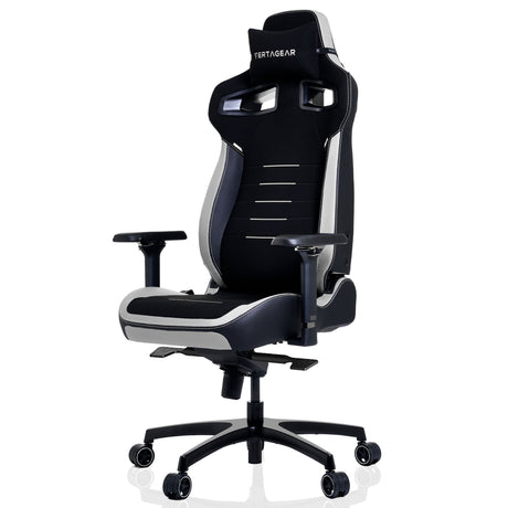 Vertagear PL4800 schwarz/weiss asiento acolchado respaldo acolchado, Negro, Blanco, Negro
