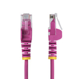 StarTech.com Cable de Red Ethernet CAT6 Delgado sin Enganches Rosa de 15m - Cable RJ45 Snagless Slim 28AWG - Alambre de 