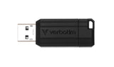 Verbatim PinStripe - Unidad USB de 64 GB - Negro