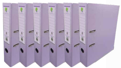 Techmakro KITCARP6LVP carpeta de cartón Carta Lavanda, Anillo D, Almacenamiento, Cloruro de polivinilo (PVC)