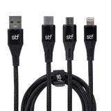STF ST-A36885 cable USB 1.8 m USB A USB C/Micro-USB B/Lightning Negro | Cables USB