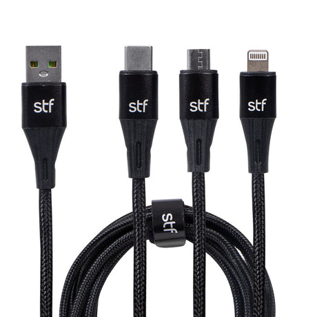 STF ST-A36885 cable USB 1.8 m USB A USB C/Micro-USB B/Lightning Negro | Cables USB