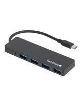 TechZone Connect HUB 3.0 USB 3.2 Gen 1 (3.1 Gen 1) Type-C 500 Mbit/s Negro, Acrilonitrilo butadieno estireno (ABS)