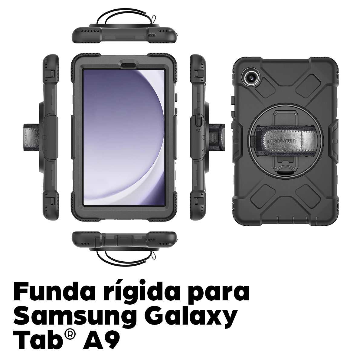 Manhattan 996525 fundas para tablets Samsung Galaxy Tab A9 (8.7") 22,1 cm (8.7") Carcasa rígida Negro