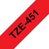 CINTA BROTHER TZ-451 NEGRO/ROJO 24MM