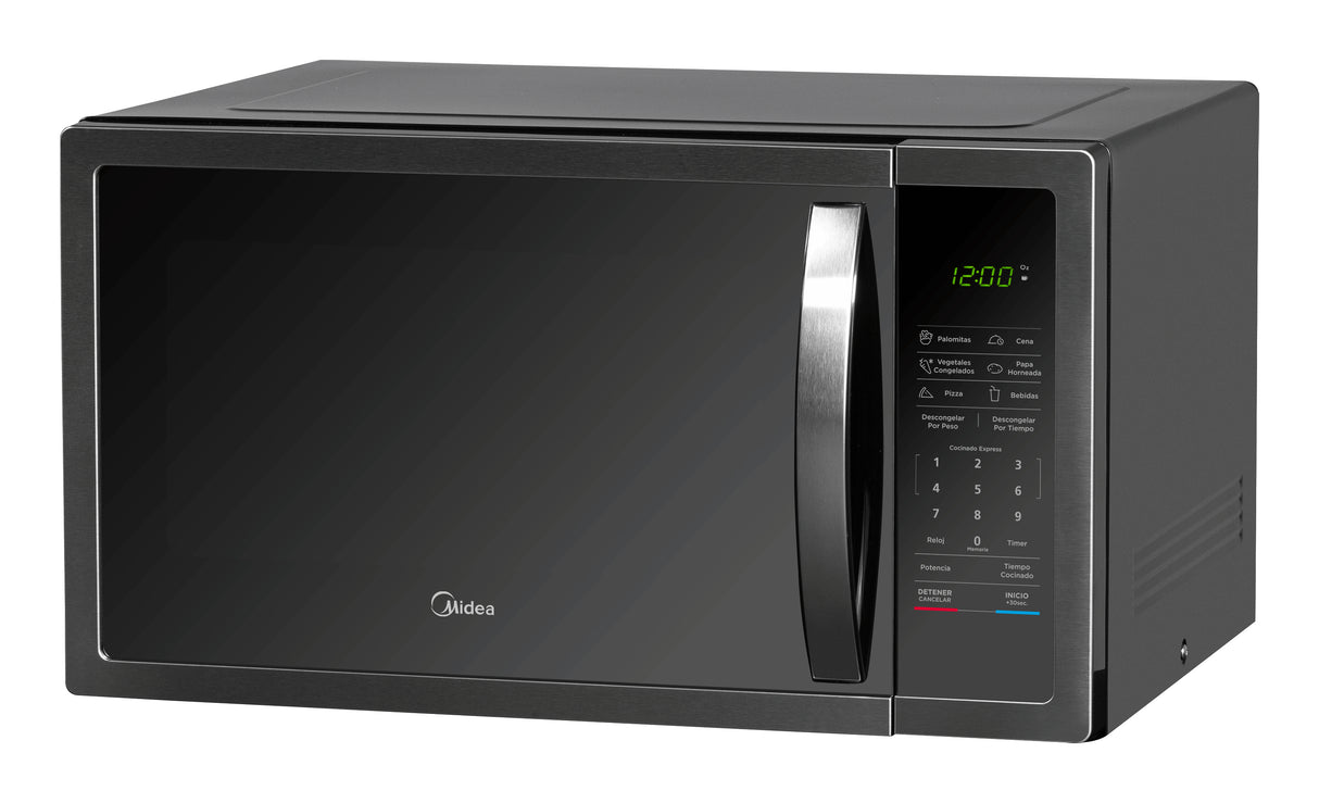 Midea MMDHF16S2SS microondas Negro, Blanco Solo microondas Mostrador 45 L, Pantalla incorporada, LCD, Botones