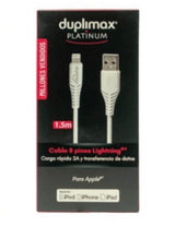 Duplimax DUP536 cable de teléfono móvil Blanco 1,5 m USB A Lightning