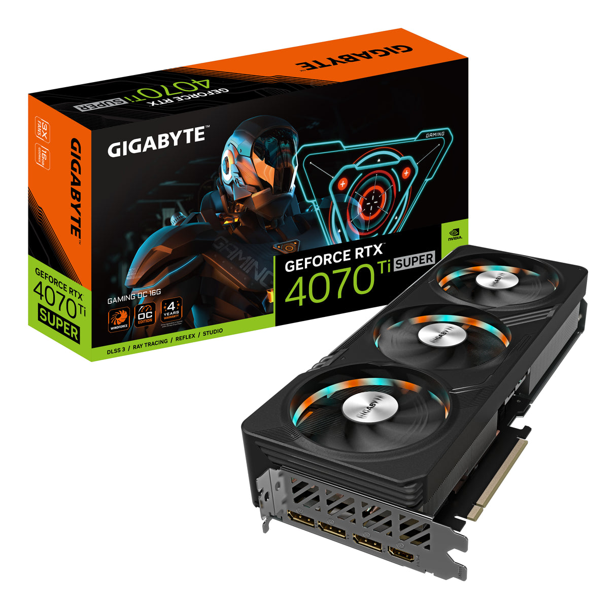 GIGABYTE GeForce RTX 4070 Ti SUPER GAMING OC 16G tarjetas gráficas Si NVIDIA GeForce RTX 4070 Ti SUPER 2610 MHz