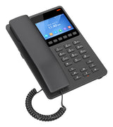GHP631, Teléfono Hotelero IP Negro, LCD Color 3.5", 2 SIP 2 líneas, GDMS, soporta PoE