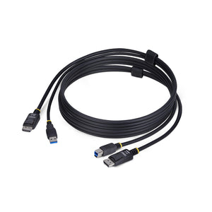 StarTech.com Cable KVM DisplayPort y USB 3.0 5Gbps de 1,8m - 4K 60Hz - Cable Combo DP 1.2 y USB para Switch Conmutador K