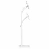 Manhattan Soporte de suelo antirrobo para tablet e iPad, universal, rotación 360°, inclinación +20° a −110°, bloqueable, para tablets de 7,9" a 11", altura ajustable, color blanco soportes Tablet/UMPC Interior Plástico, Acero Blanco