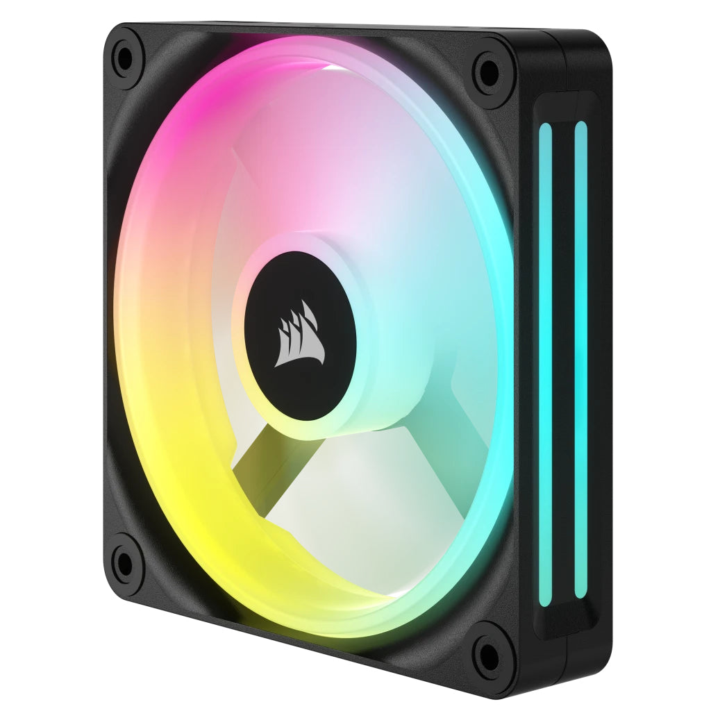 Corsair CUE LINK QX120 RGB Gabinete de la computadora Ventilador 12 cm Negro, Blanco 1 pieza(s), 480 RPM, 2400 RPM