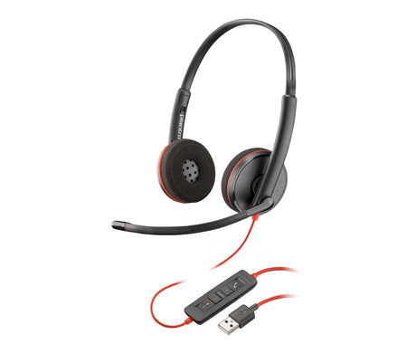 HP Poly Auriculares estéreo USB-A Poly Blackwire 3220 (a granel), Alámbrico, Oficina/Centro de llamadas, 20 - 20000 Hz