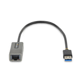 StarTech.com Adaptador USB 3.0 a Ethernet Gigabit de 10/100/1000 para Portátiles - con Cable Incorporado de 30cm - Adaptador USB a RJ45 - Adaptador Externo de Red LAN - sin Controladores tarjetas de red Alámbrico USB Ethernet 1