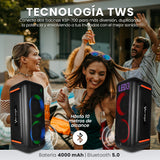 Vorago KSP-700 altavoz portátil y para fiesta Altavoz portátil estéreo Negro, Inalámbrico, Rectángulo, Botones