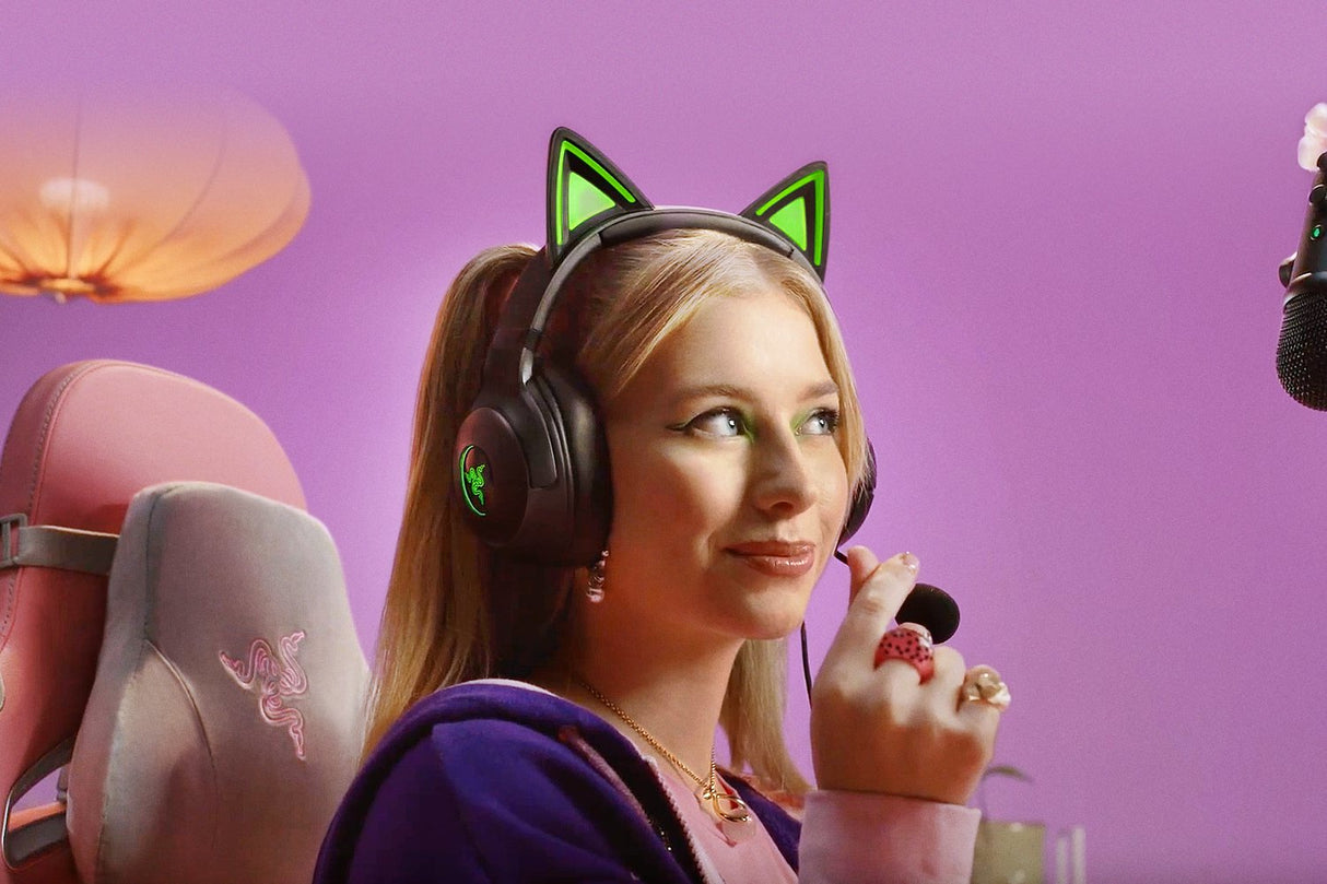Razer KRAKEN KITTY V2 Auriculares Alámbrico De mano Juego USB tipo A Negro, 20 - 20000 Hz, 325 g