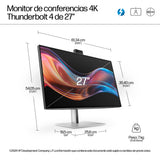 HP Monitor de videoconferencia 4K HP Pro de la serie 7 de 27 pulgadas: 727pm Monitor 68,6 cm (27") 3840 x 2160 Pixeles 4K Ultra HD Edge LED Negro