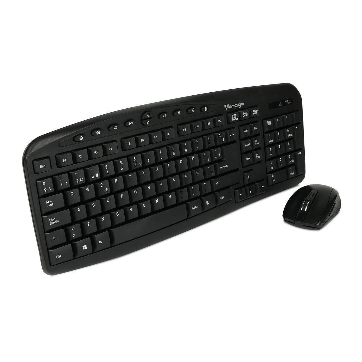 Kit Vorago Teclado y Mouse Km-303 Inalambrico Multimedia Negro