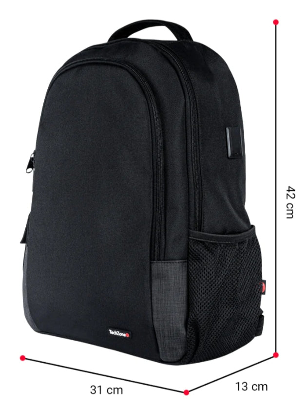 TechZone TZ21LBP04 maletín para laptop 39.6 cm (15.6") Mochila Negro, Tirante para hombro