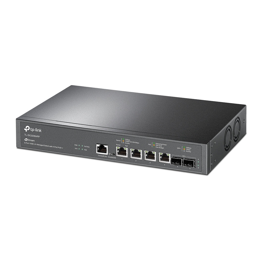 TP-Link JetStream TL-SX3206HPP switch Gestionado L2+ 10G Ethernet (100/1000/10000) Energía sobre Ethernet (PoE) Negro