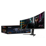 GIGABYTE Monitor de juegos curvo CO49DQ OLED - 5120x1440 (DQHD), 1800R, 144Hz, 0.03ms, KVM, FreeSync Premium Pro, HDMI 2