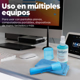 Manhattan Equipo para Limpieza de Pantallas LCD kits de limpieza para equipos LCD/TFT/Plasma 200 ml Microfibra Azul