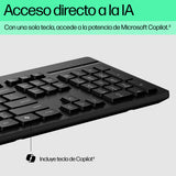 HP Teclado 125 con cable, Tamaño completo (100%), Alámbrico, USB, 266C9AA#ABM