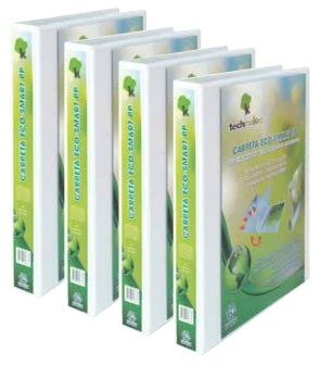 Techmakro KITCARP4-1ECO carpeta Cloruro de polivinilo (PVC) Blanco Carta, Folder de archivo convencional, Mate, 250 hoja