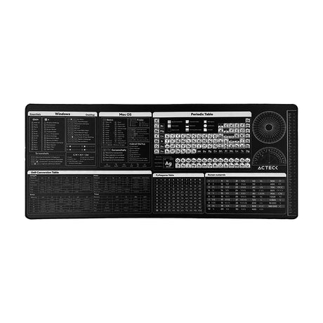 Acteck AC-941075 alfombrilla para ratón Cojín de ratón para Juegos Negro, Blanco, Imagen, Tela, Caucho