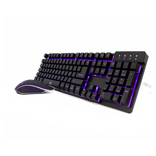 Vorago KM-500 teclado Ratón incluido Universal USB Español Negro, Tamaño completo (100%), Alámbrico, Interruptor mecánic