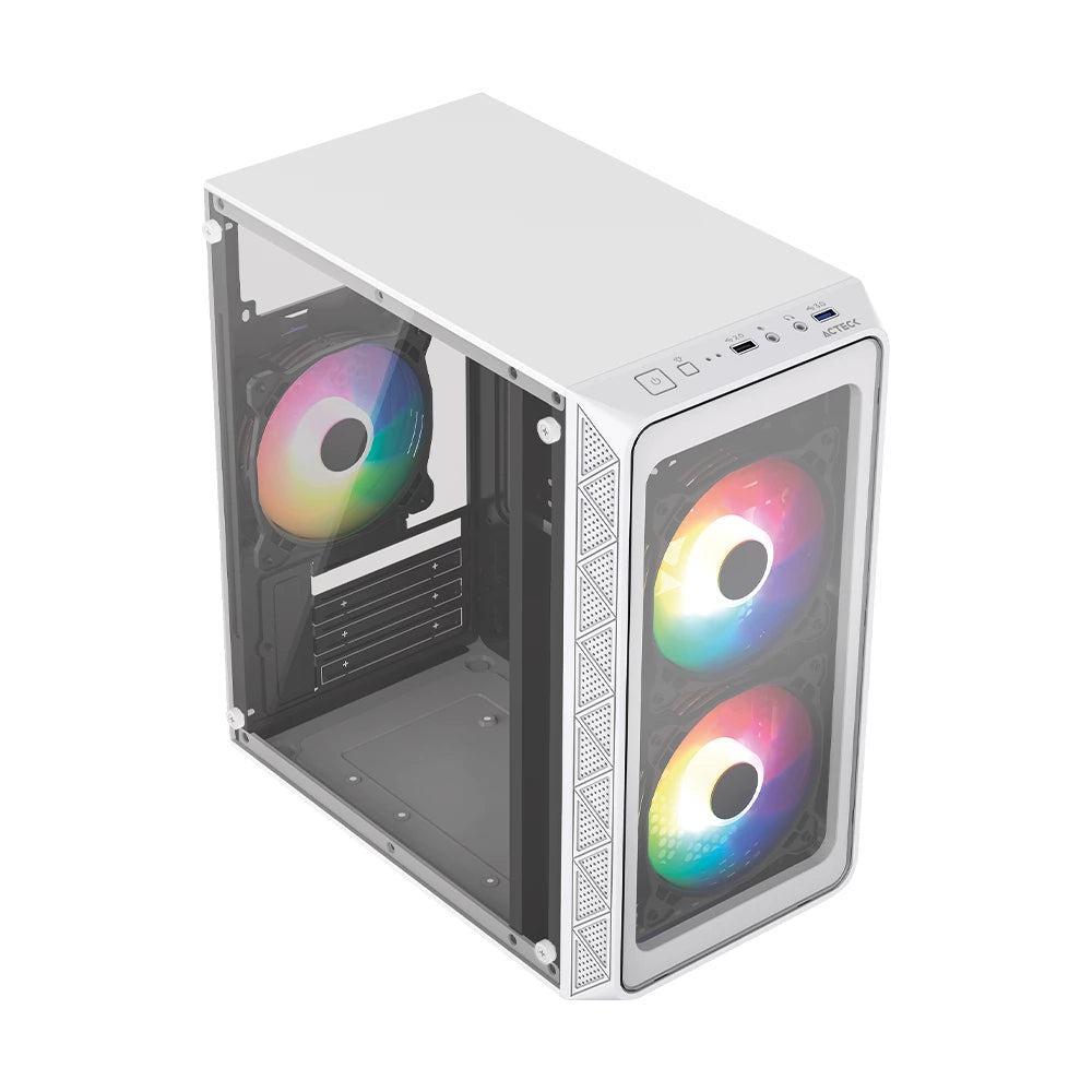 Acteck Doom Pro Crystal GI730 Mini Tower Blanco 600 W, Micro ATX, Mini-ITX, Metal