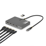 StarTech.com QUAD-USB-DP-ADAPT Bases para portátiles y replicadores de puertos Alámbrico USB 3.2 Gen 1 (3.1 Gen 1) Type-