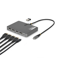 StarTech.com QUAD-USB-DP-ADAPT Bases para portátiles y replicadores de puertos Alámbrico USB 3.2 Gen 1 (3.1 Gen 1) Type-