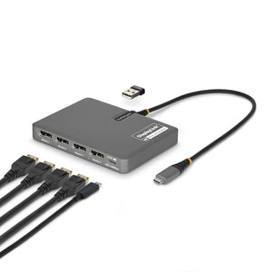StarTech.com QUAD-USB-DP-ADAPT Bases para portátiles y replicadores de puertos Alámbrico USB 3.2 Gen 1 (3.1 Gen 1) Type-