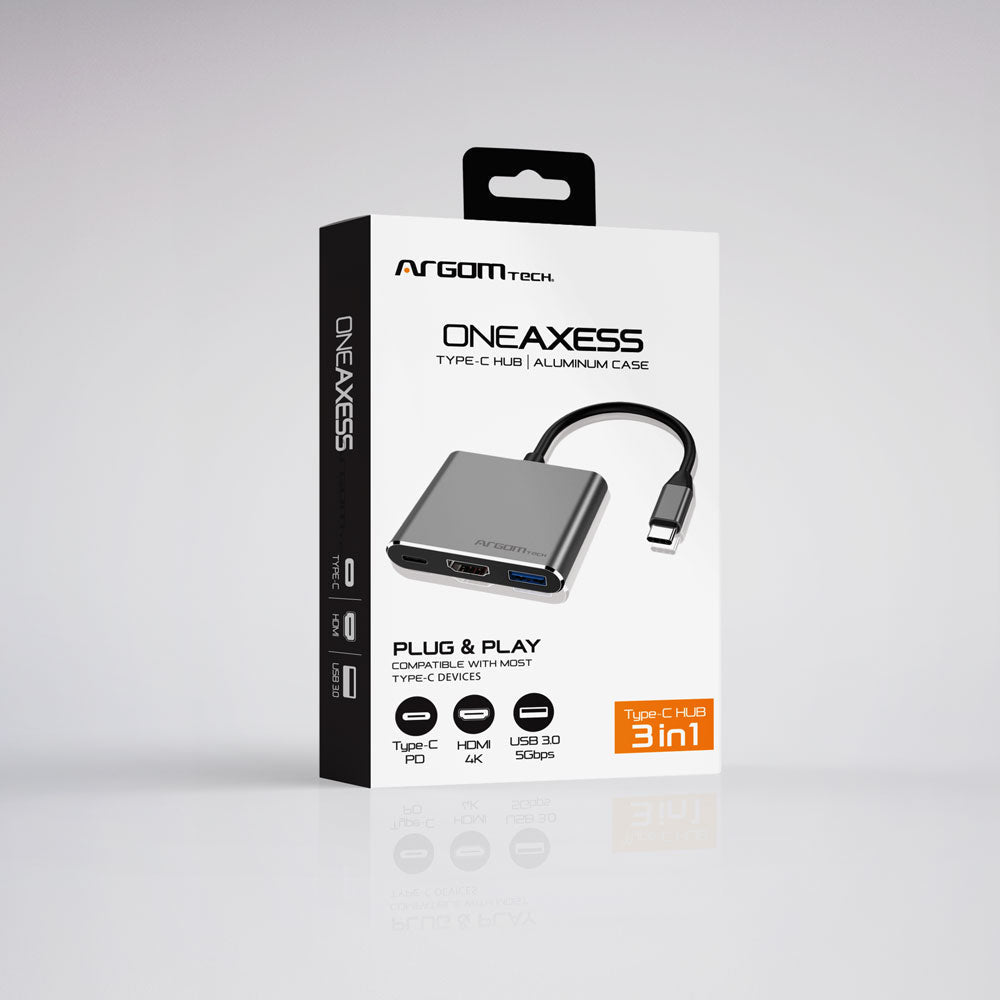 ArgomTech ONE AXESS Alámbrico USB 3.2 Gen 1 (3.1 Gen 1) Type-C Plata